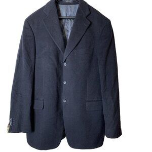 Arnold Brant Harry Rosen 41 L-T Pure Cashmere Blue Black Blazer Sport Coat READ!